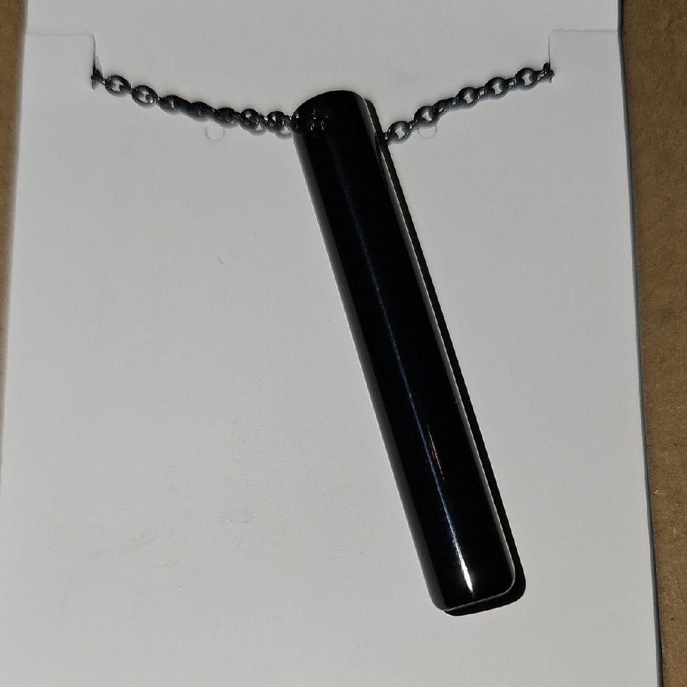 Sleek Black Pendant Necklace
